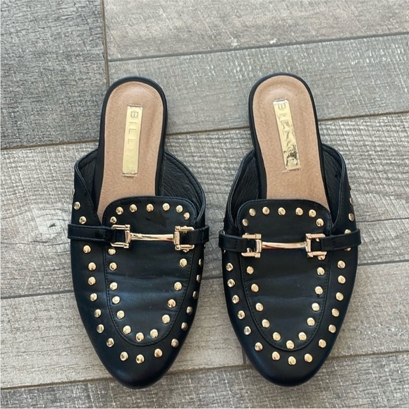 Billini Size 6 Black Gold Studded Mules. - Picture 3 of 7
